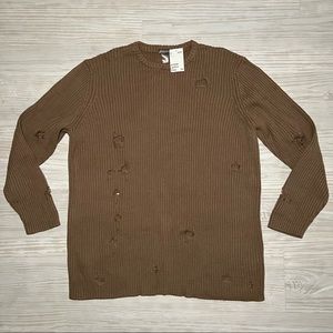 New Men’s H&M Divided Brown Knit Sweater Size XL